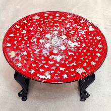 화접무 호족반 자개소반(원형 50cm 레드) 나전칠기 자개상 찻상 다과상 밥상 테이블
